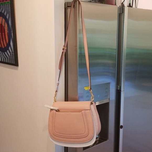 💕MARC JACOBS💕 Empire City Mini Messenger Leather Crossbody Bag Rose Light Pink - Picture 8 of 8